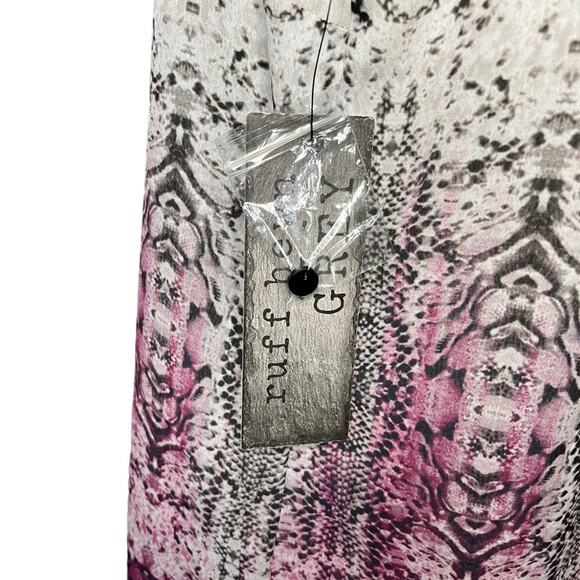 NWT RUFF‎ HEWN GREY Sleeveless V-Neck Button Front Pink/White Ombré Shirt Size M - Picture 10 of 12